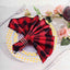 5 Pack Polyester 15"x15" Napkins Black/Red Buffalo Plaid Gingham Style Cloth Napkins - Linen Luxes