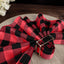 5 Pack Polyester 15"x15" Napkins Black/Red Buffalo Plaid Gingham Style Cloth Napkins - Linen Luxes