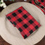 5 Pack Polyester 15"x15" Napkins Black/Red Buffalo Plaid Gingham Style Cloth Napkins - Linen Luxes