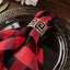 5 Pack Polyester 15"x15" Napkins Black/Red Buffalo Plaid Gingham Style Cloth Napkins - Linen Luxes