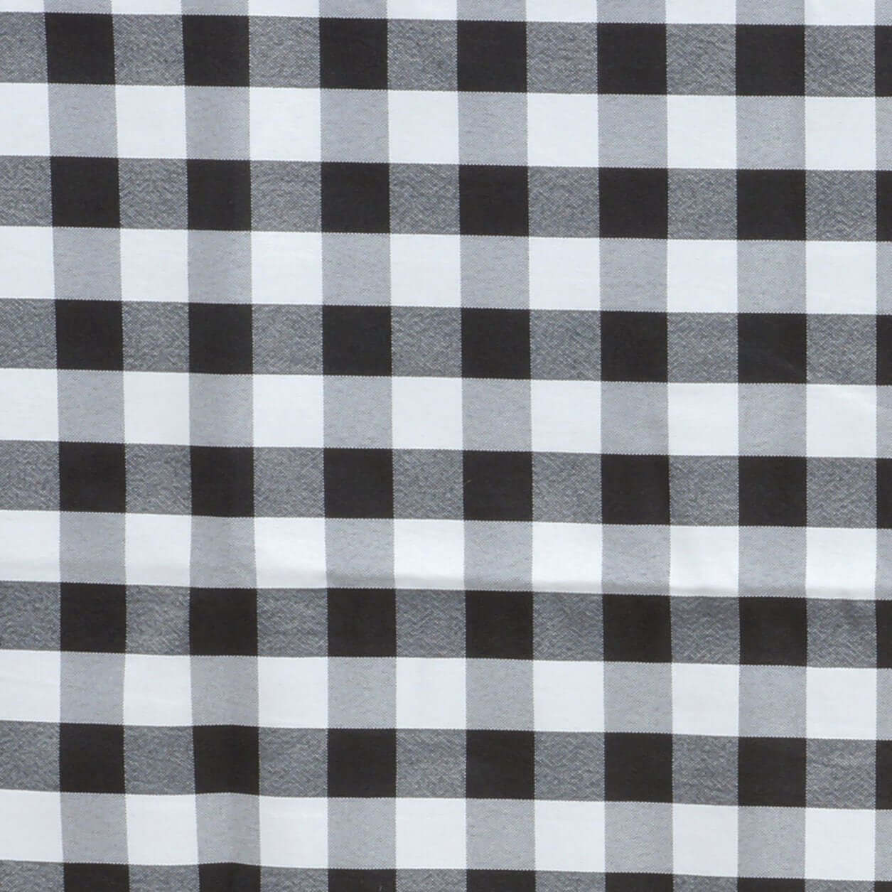 5 Pack Polyester 15"x15" Napkins Black/White Buffalo Plaid Gingham Style Cloth Napkins for Casual & Outdoor Dining - Linen Luxes
