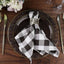 5 Pack Polyester 15"x15" Napkins Black/White Buffalo Plaid Gingham Style Cloth Napkins for Casual & Outdoor Dining - Linen Luxes