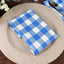 5 Pack Polyester 15"x15" Napkins Blue/White Buffalo Plaid Gingham Style Cloth Napkins - Linen Luxes