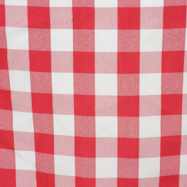 5 Pack Polyester 15"x15" Napkins Red/White Buffalo Plaid Gingham Style Cloth Napkins - Linen Luxes