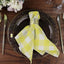 5 Pack Polyester 15"x15" Napkins Yellow/White Buffalo Plaid Gingham Style Cloth Napkins - Linen Luxes