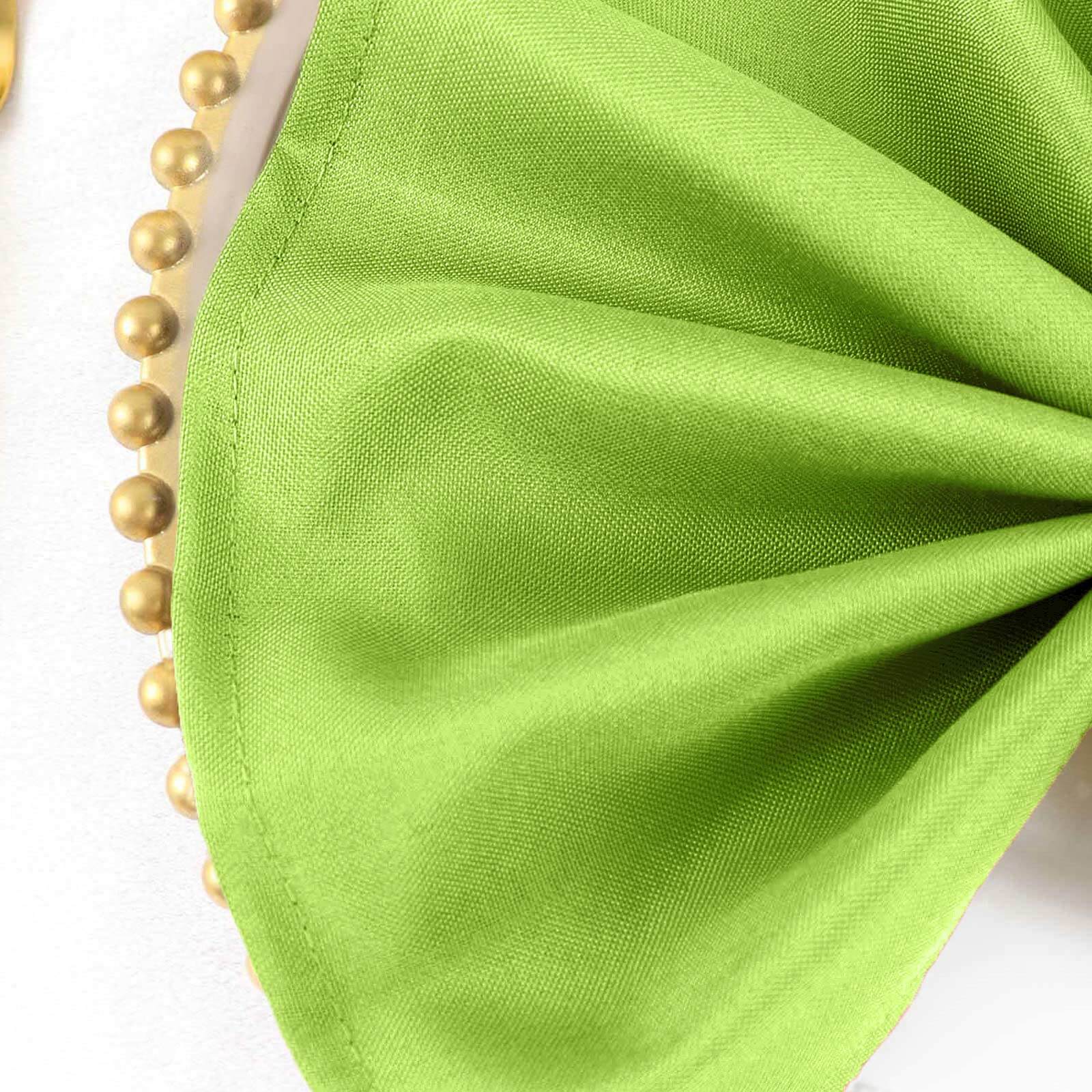 5 Pack Polyester 17"x17" Napkins Apple Green - Durable & Wrinkle Resistant Dinner Napkins - Linen Luxes