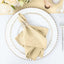 5 Pack Polyester 17"x17" Napkins Beige - Durable & Wrinkle Resistant Dinner Napkins - Linen Luxes