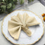 5 Pack Polyester 17"x17" Napkins Beige - Durable & Wrinkle Resistant Dinner Napkins - Linen Luxes