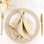 5 Pack Polyester 17"x17" Napkins Beige - Durable & Wrinkle Resistant Dinner Napkins - Linen Luxes
