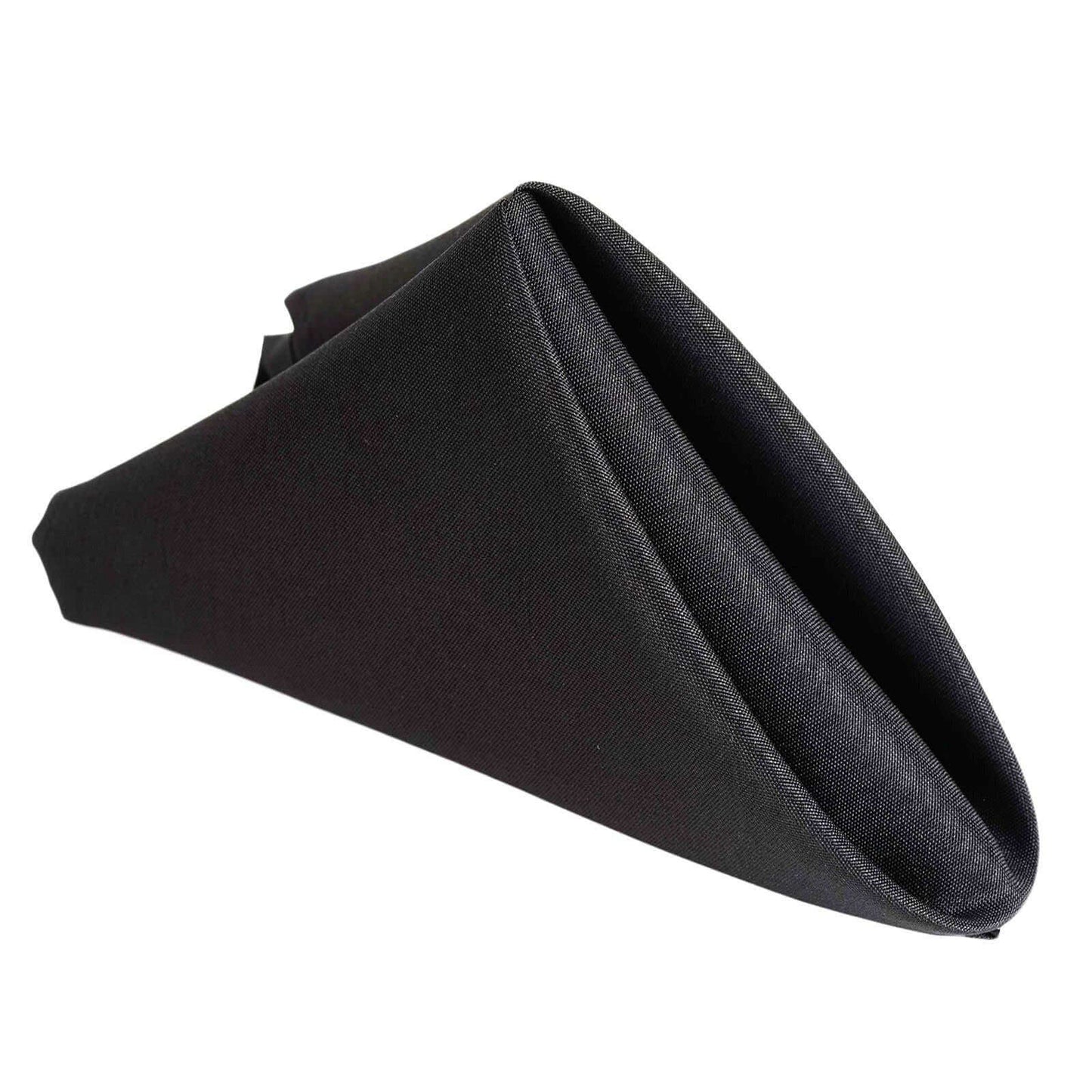 5 Pack Polyester 17"x17" Napkins Black - Durable & Wrinkle Resistant Dinner Napkins for Everyday Dining & Events - Linen Luxes