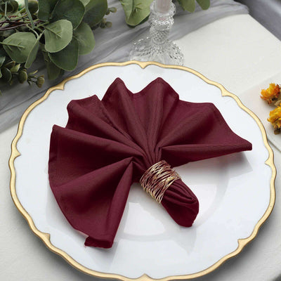 5 Pack Polyester 17"x17" Napkins Burgundy - Durable & Wrinkle Resistant Dinner Napkins - Linen Luxes