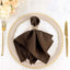 5 Pack Polyester 17"x17" Napkins Chocolate - Durable & Wrinkle Resistant Dinner Napkins - Linen Luxes
