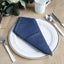 5 Pack Polyester 17"x17" Napkins Dark Denim Blue in Faux Denim Style Dinner Napkins for Casual Gatherings & Themed Events - Linen Luxes