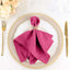 5 Pack Polyester 17"x17" Napkins Fuchsia - Durable & Wrinkle Resistant Dinner Napkins - Linen Luxes