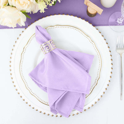 5 Pack Polyester 17"x17" Napkins Lavender Lilac - Durable & Wrinkle Resistant Dinner Napkins - Linen Luxes