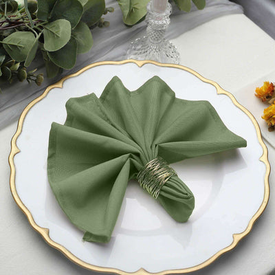 5 Pack Polyester 17"x17" Napkins Olive Green - Durable & Wrinkle Resistant Dinner Napkins - Linen Luxes