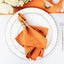 5 Pack Polyester 17"x17" Napkins Orange - Durable & Wrinkle Resistant Dinner Napkins - Linen Luxes