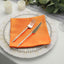 5 Pack Polyester 17"x17" Napkins Orange - Durable & Wrinkle Resistant Dinner Napkins - Linen Luxes