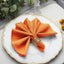 5 Pack Polyester 17"x17" Napkins Orange - Durable & Wrinkle Resistant Dinner Napkins - Linen Luxes