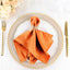 5 Pack Polyester 17"x17" Napkins Orange - Durable & Wrinkle Resistant Dinner Napkins - Linen Luxes