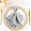 5 Pack Polyester 17"x17" Napkins Silver - Durable & Wrinkle Resistant Dinner Napkins - Linen Luxes