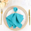 5 Pack Polyester 17"x17" Napkins Turquoise - Durable & Wrinkle Resistant Dinner Napkins - Linen Luxes