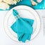 5 Pack Polyester 17"x17" Napkins Turquoise - Durable & Wrinkle Resistant Dinner Napkins - Linen Luxes