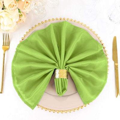5 Pack Polyester 20"x20" Napkins Apple Green - Wrinkle Resistant & Easy Care Cloth Napkins - Linen Luxes