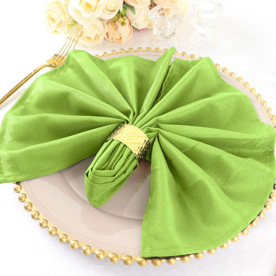 5 Pack Polyester 20"x20" Napkins Apple Green - Wrinkle Resistant & Easy Care Cloth Napkins - Linen Luxes