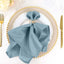 5 Pack Polyester 20"x20" Napkins Dusty Blue - Wrinkle Resistant & Easy Care Cloth Napkins - Linen Luxes