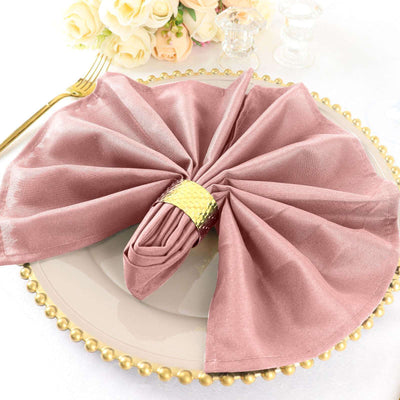 5 Pack Polyester 20"x20" Napkins Dusty Rose - Wrinkle Resistant & Easy Care Cloth Napkins - Linen Luxes