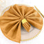 5 Pack Polyester 20"x20" Napkins Gold - Wrinkle Resistant & Easy Care Cloth Napkins for Special Occasions - Linen Luxes