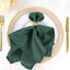 5 Pack Polyester 20"x20" Napkins Hunter Emerald Green - Wrinkle Resistant & Easy Care Cloth Napkins - Linen Luxes