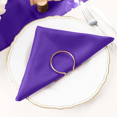 5 Pack Polyester 20"x20" Napkins Purple - Wrinkle Resistant & Easy Care Cloth Napkins - Linen Luxes