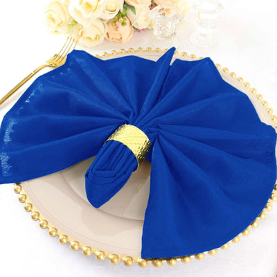 5 Pack Polyester 20"x20" Napkins Royal Blue - Wrinkle Resistant & Easy Care Cloth Napkins - Linen Luxes