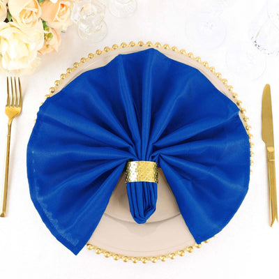 5 Pack Polyester 20"x20" Napkins Royal Blue - Wrinkle Resistant & Easy Care Cloth Napkins - Linen Luxes