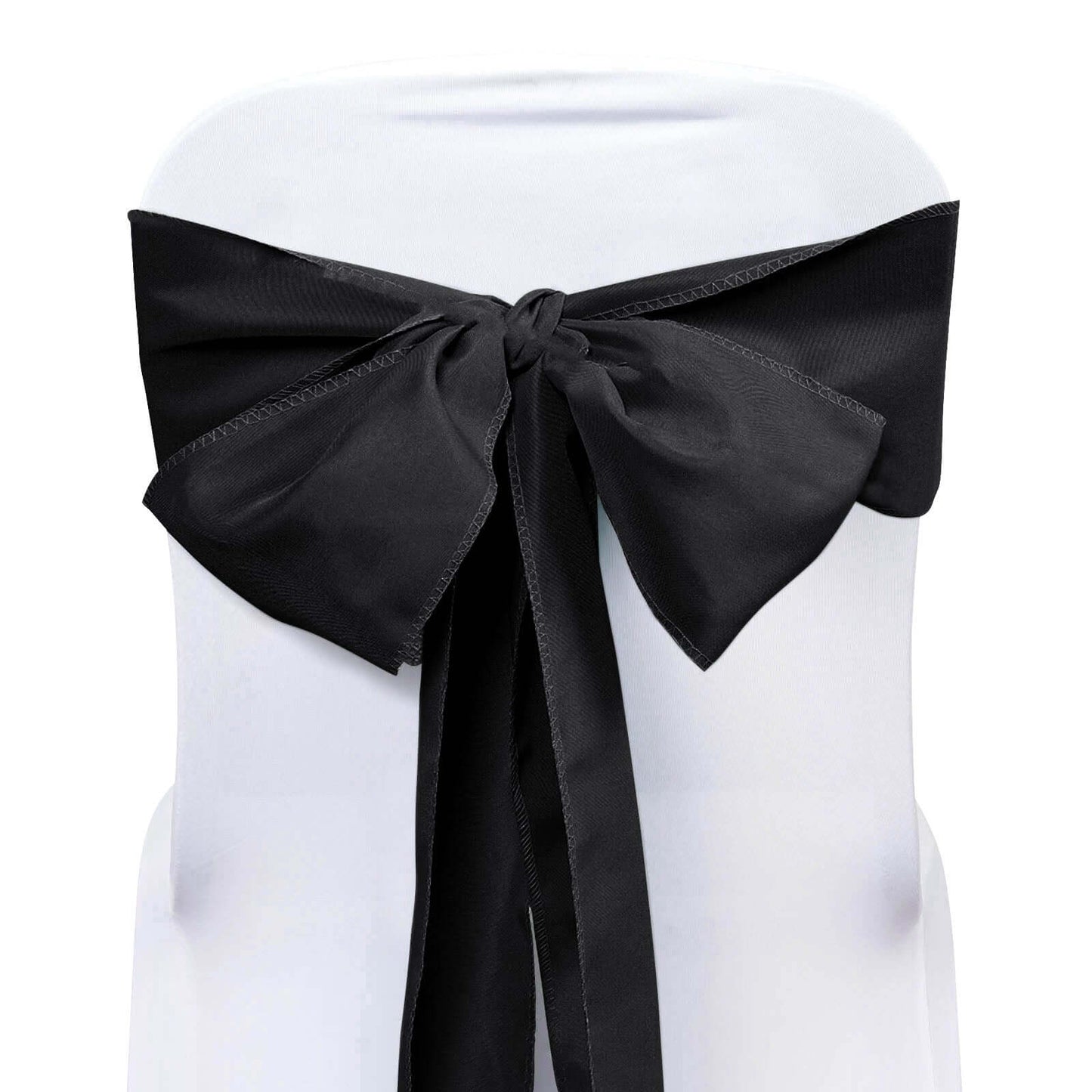 5 Pack Polyester Chair Sashes Black - Subtle Elegance for Special Occasions 6"x108" - Linen Luxes