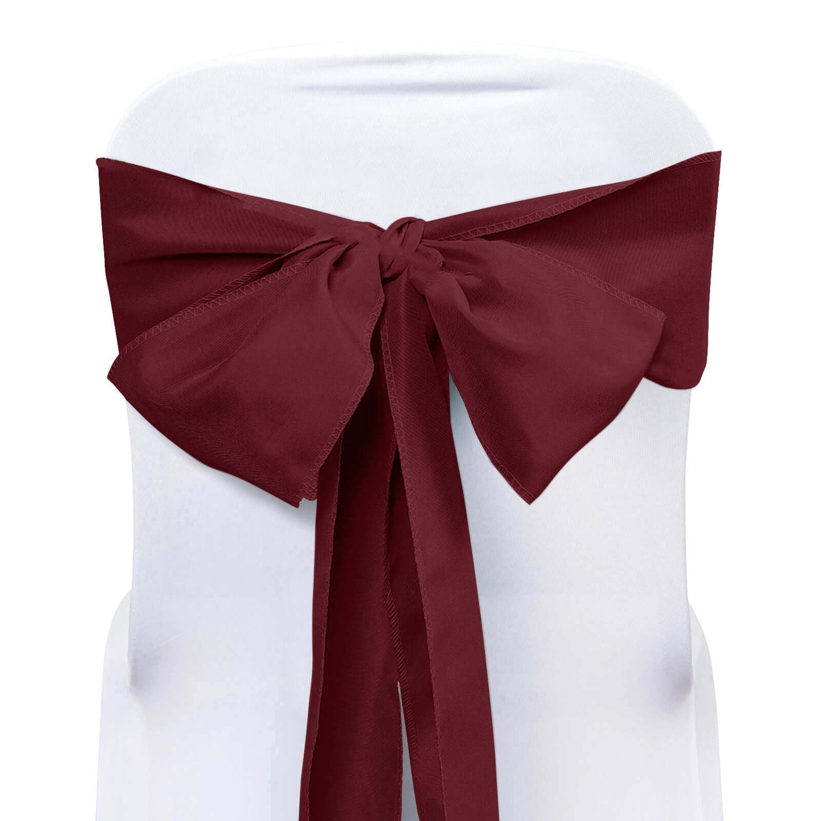 5 Pack Polyester Chair Sashes Burgundy 6"x108" - Linen Luxes