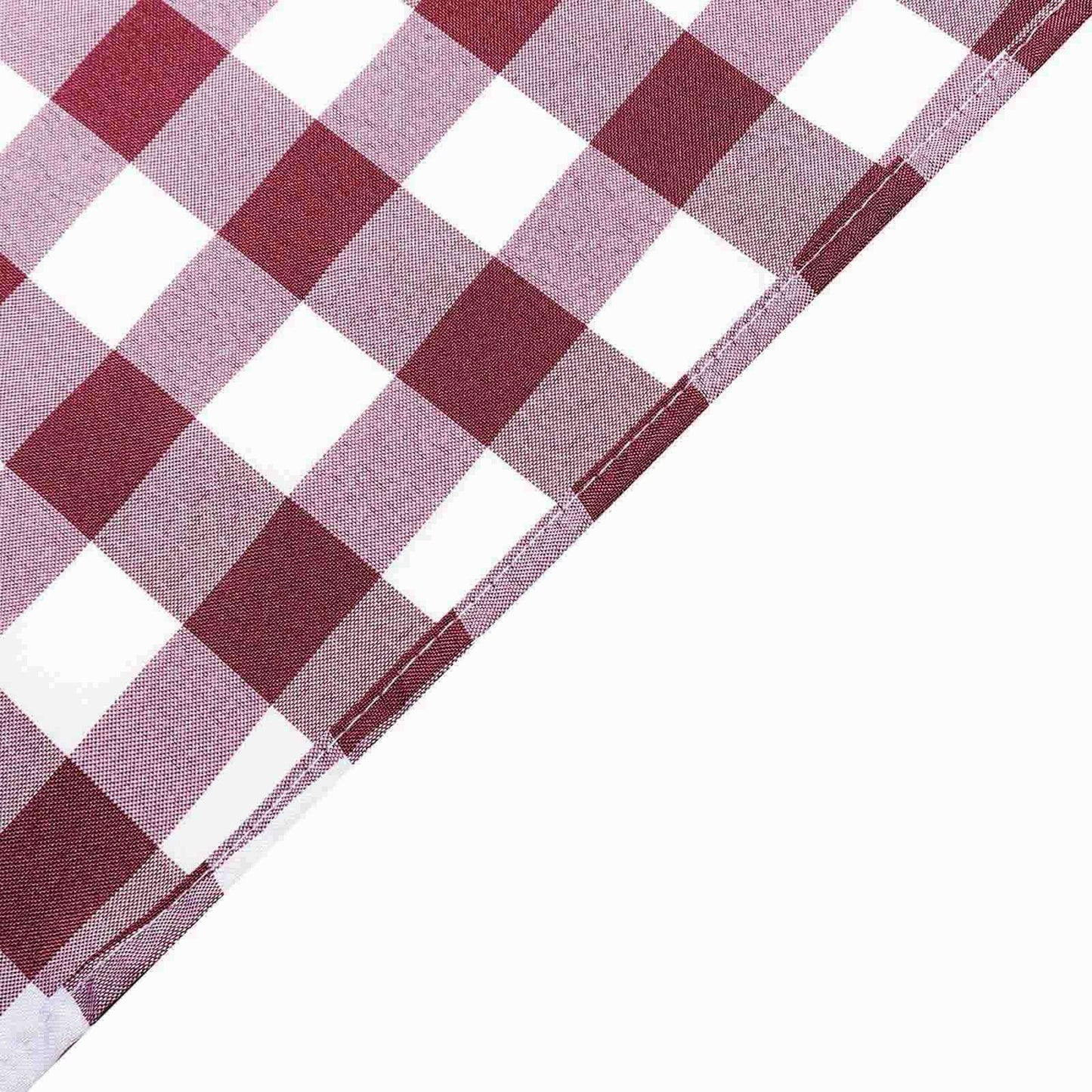 5 Pack Polyester Chair Sashes Burgundy/White Buffalo Plaid - Durable & Reusable Chair Bows 6"x108" - Linen Luxes