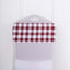 5 Pack Polyester Chair Sashes Burgundy/White Buffalo Plaid - Durable & Reusable Chair Bows 6"x108" - Linen Luxes