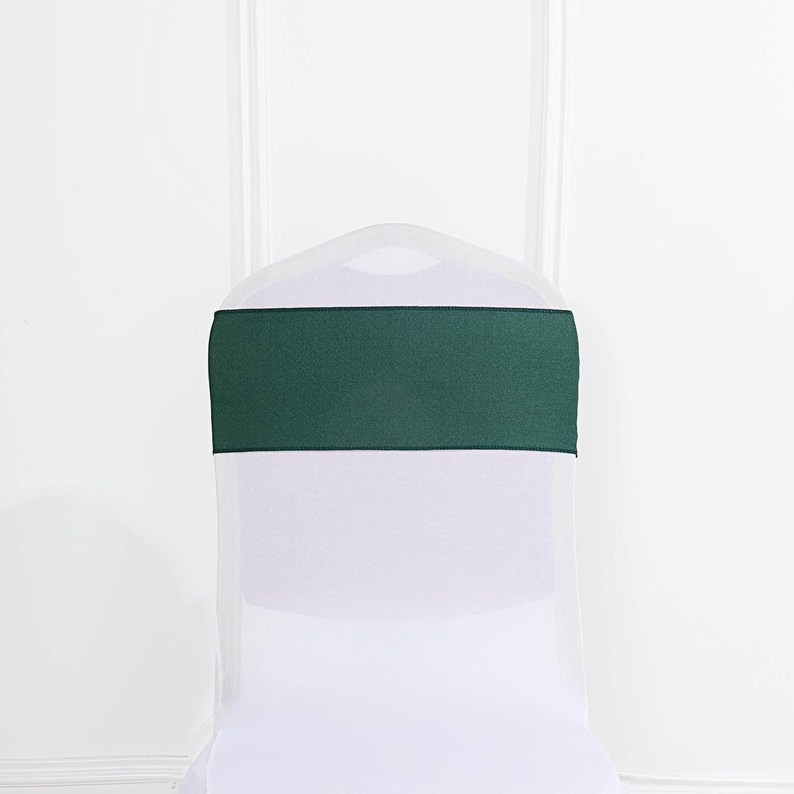 5 Pack Polyester Chair Sashes Hunter Emerald Green 6"x108" - Linen Luxes
