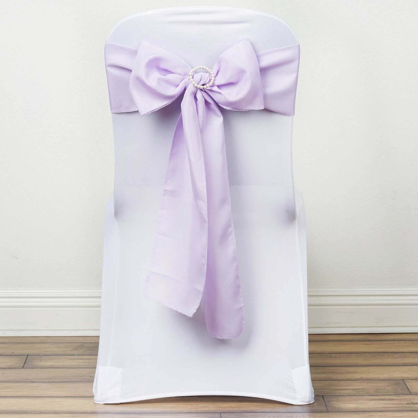 5 Pack Polyester Chair Sashes Lavender Lilac 6"x108" - Linen Luxes