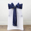 5 Pack Polyester Chair Sashes Navy Blue 6"x108" - Linen Luxes