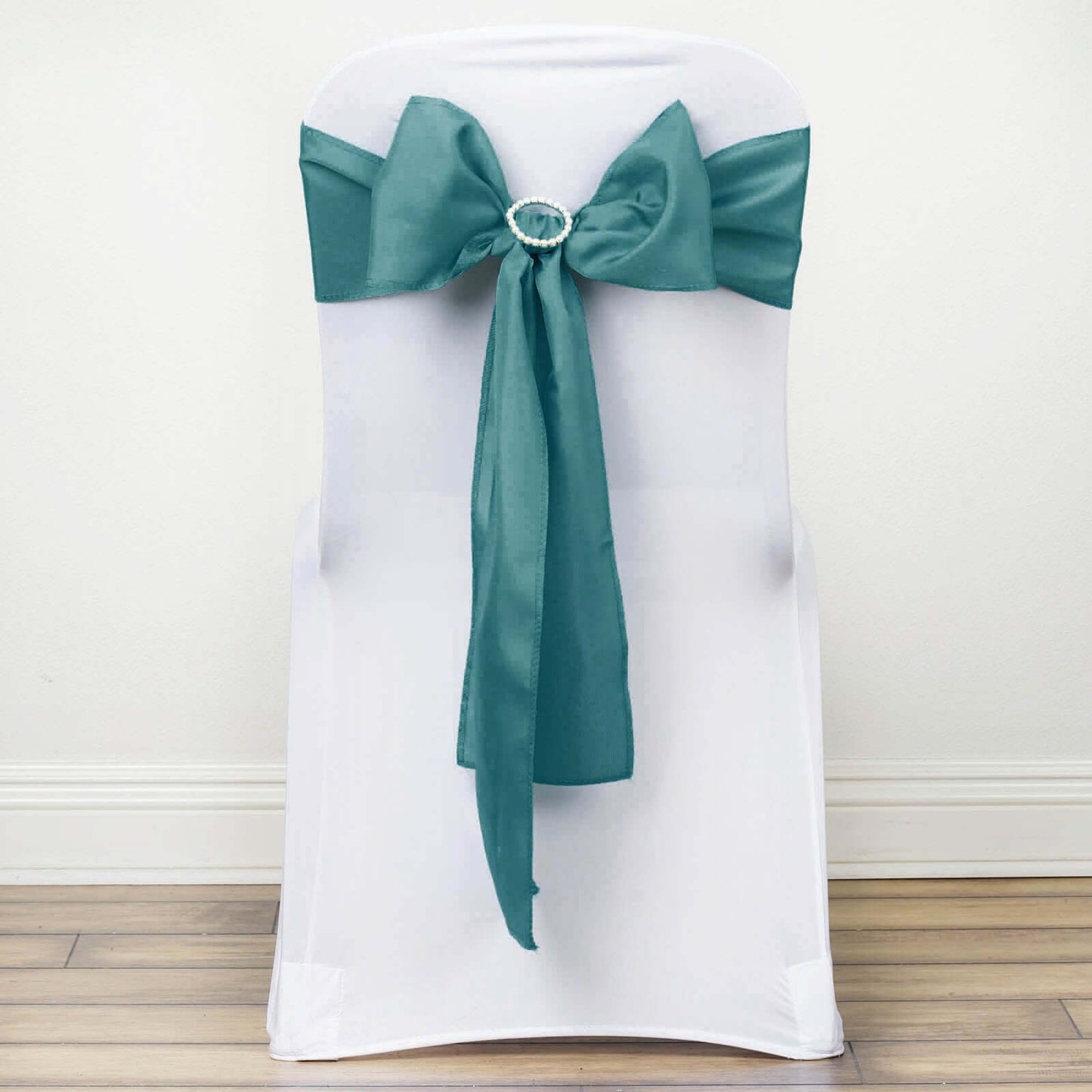 5 Pack Polyester Chair Sashes Turquoise 6"x108" - Linen Luxes