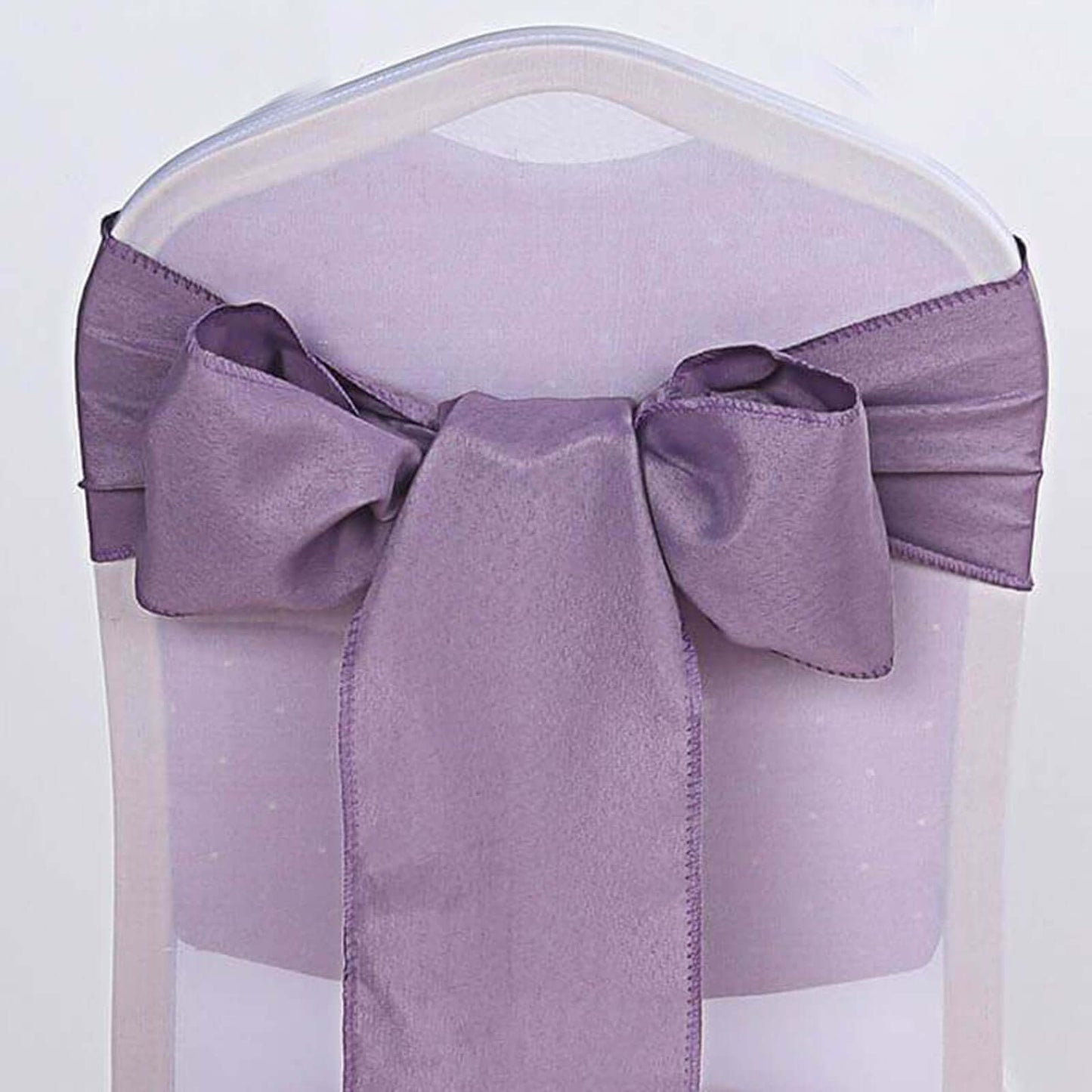 5 Pack Polyester Chair Sashes Violet Amethyst 6"x108" - Linen Luxes