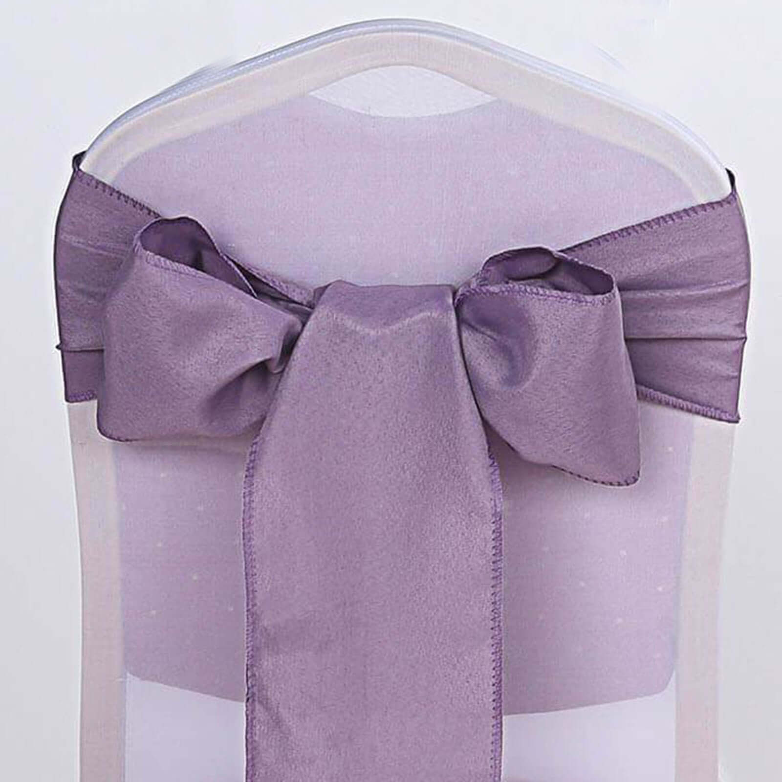5 Pack Polyester Chair Sashes Violet Amethyst 6"x108" - Linen Luxes