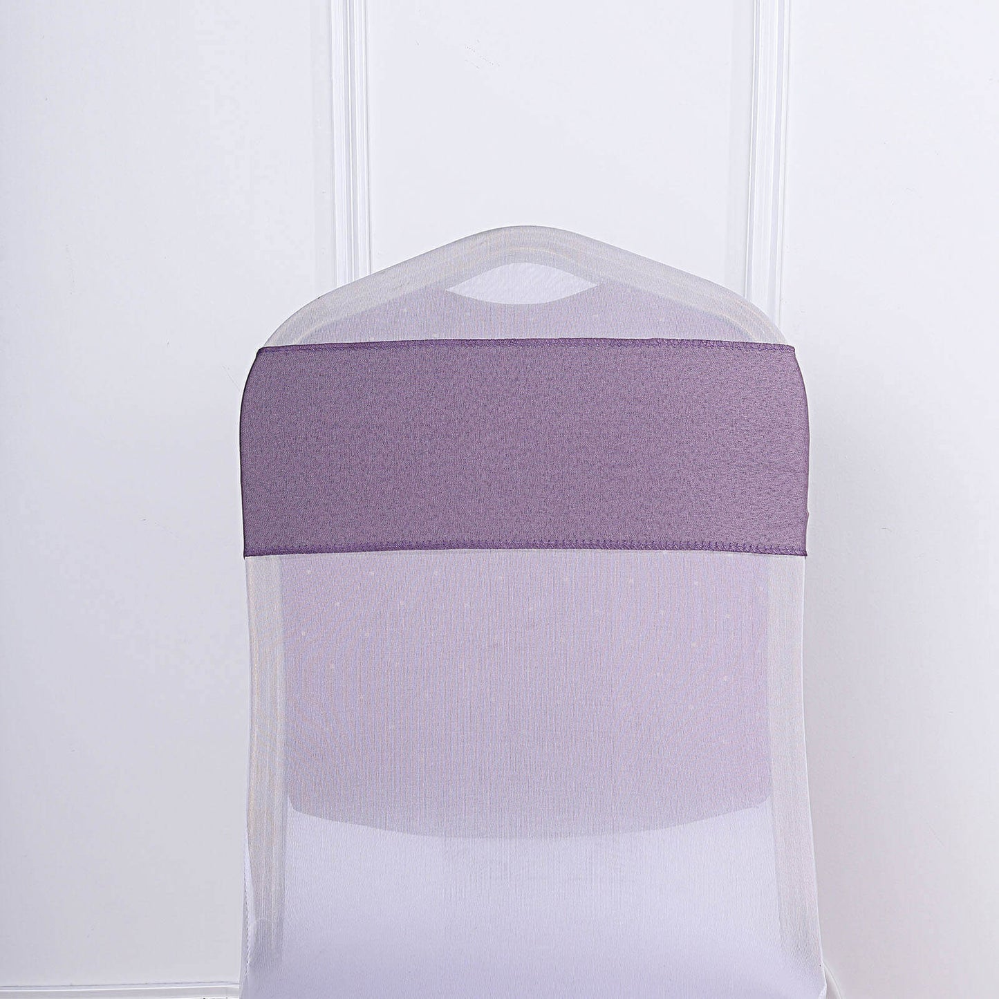 5 Pack Polyester Chair Sashes Violet Amethyst 6"x108" - Linen Luxes