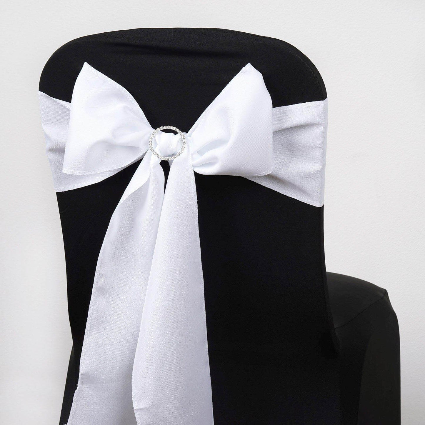 5 Pack Polyester Chair Sashes White - Subtle Elegance for Special Occasions 6"x108" - Linen Luxes