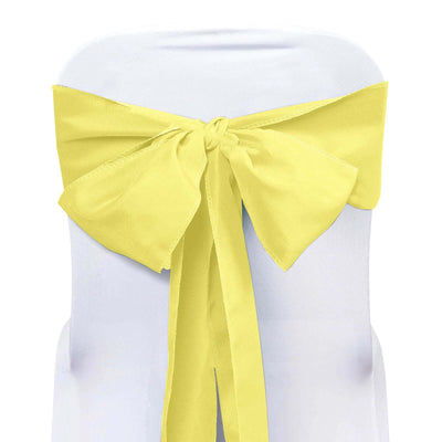 5 Pack Polyester Chair Sashes Yellow 6"x108" - Linen Luxes