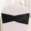 5 Pack Premium Crushed Velvet Chair Sashes Black Ruffle Style - Textured Chair Bands for Stunning Event Decor